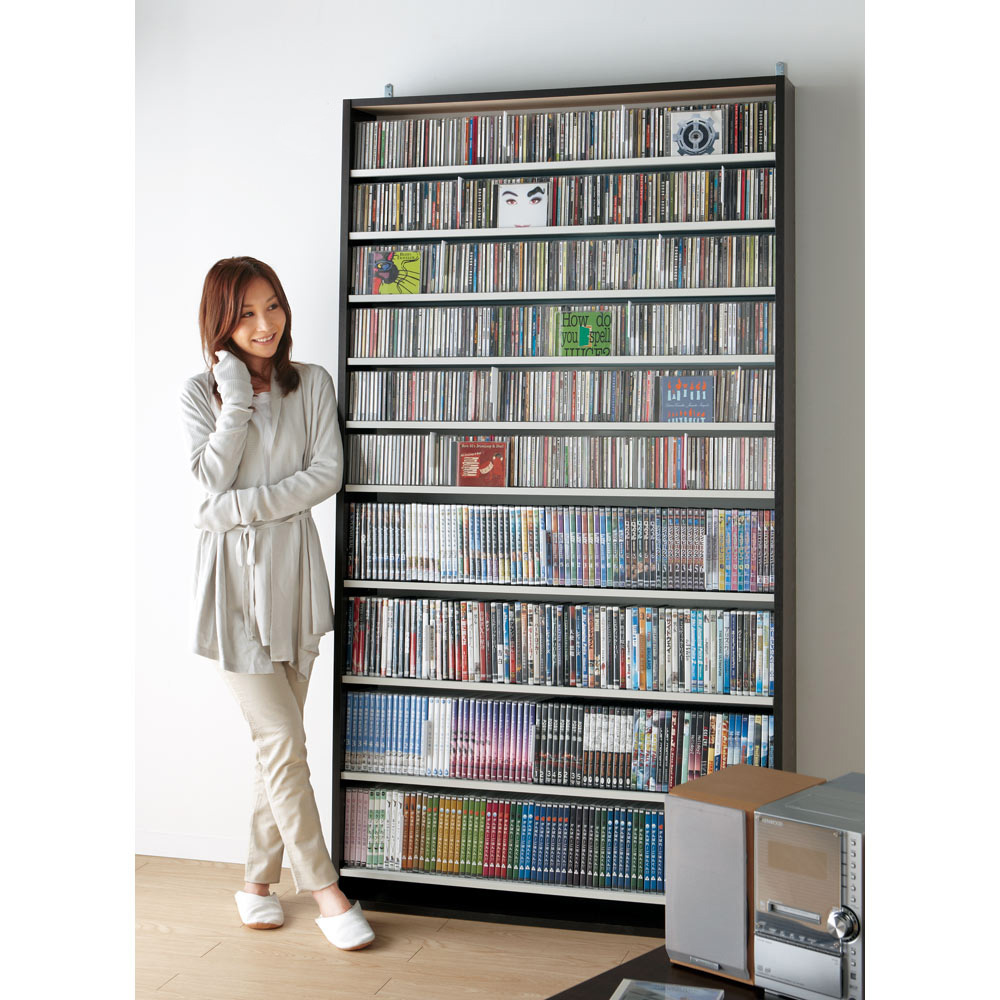 CD＆DVD大量ストッカー 幅109cm 【ＣＤ収納 ソフト収納】