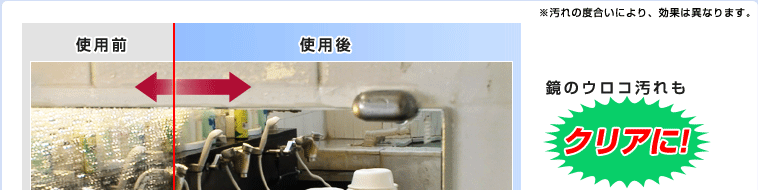 鏡のウロコ汚れもクリアに!