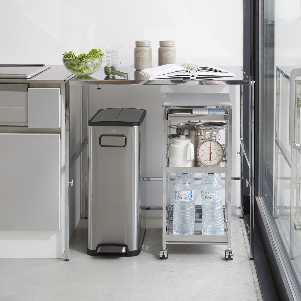 Dショッピング キッチン 家電 キッチン収納 水切り キッチン小物収納 家具 収納 食器棚 作業台下を有効活用 引き出し付きステンレスワゴン 収納棚ワゴン 幅35cm 5611 カテゴリ キッチン収納 食品棚の販売できる商品 ディノス ドコモの通販サイト