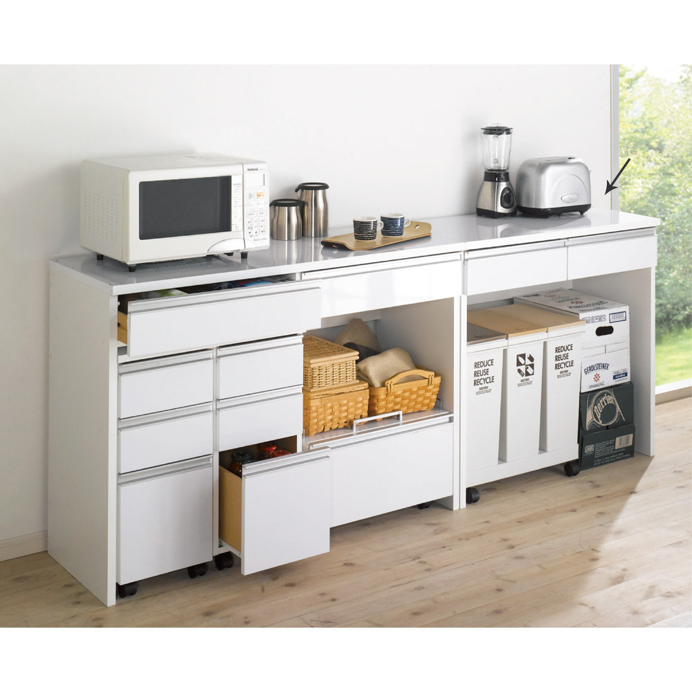 激安ブランド 【新品・送料無料】キッチンカウンター ミディアム オンライン格安特売 ミディアムブラウン 幅90cm キッチンカウンター キッチン収納