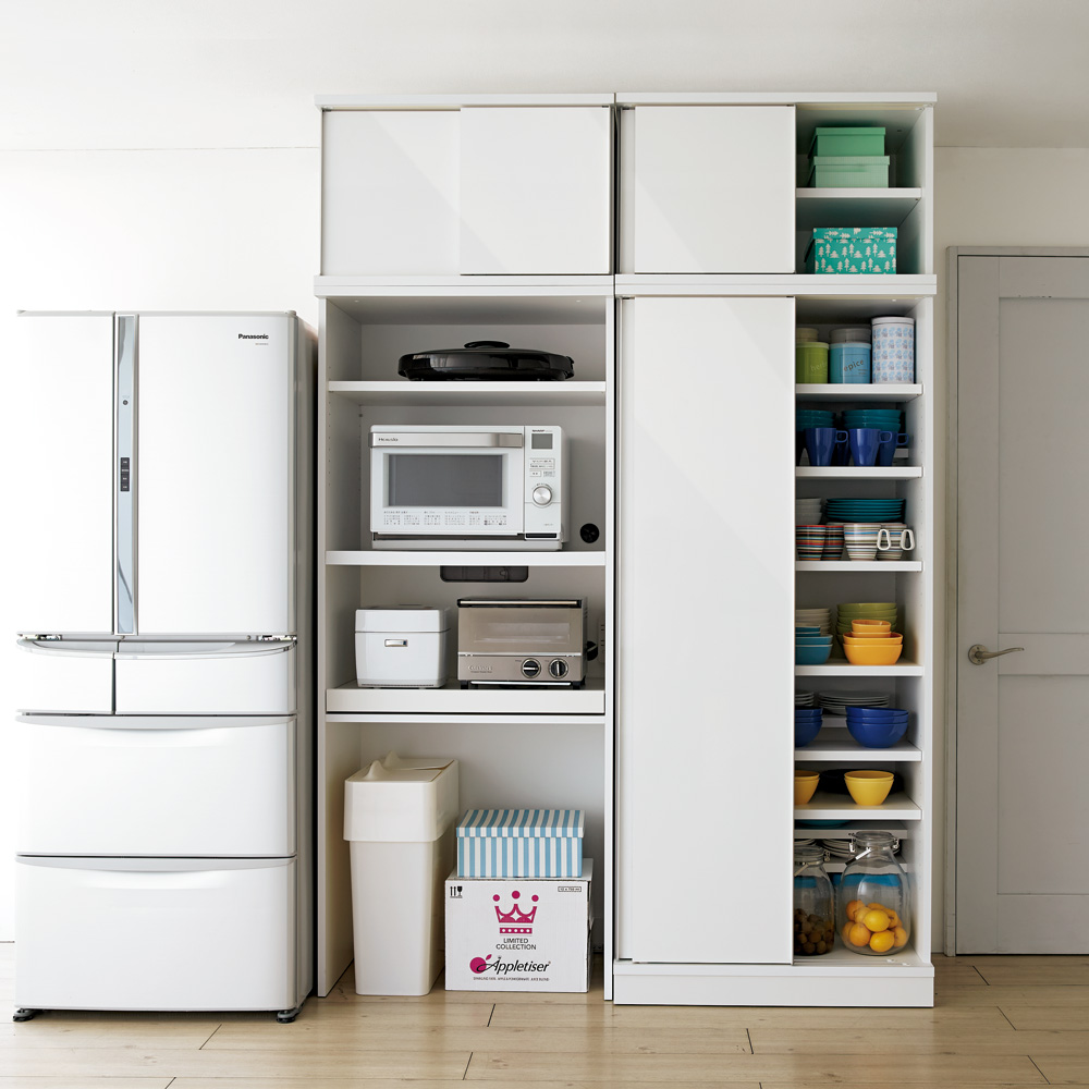 Dショッピング 家具 収納 キッチン収納 食器棚 キッチンストッカー 食品ストッカー 大型パントリーシリーズ スライド収納庫 板扉 幅80cm カテゴリ キッチン収納 食品棚の販売できる商品 ディノス ドコモの通販サイト