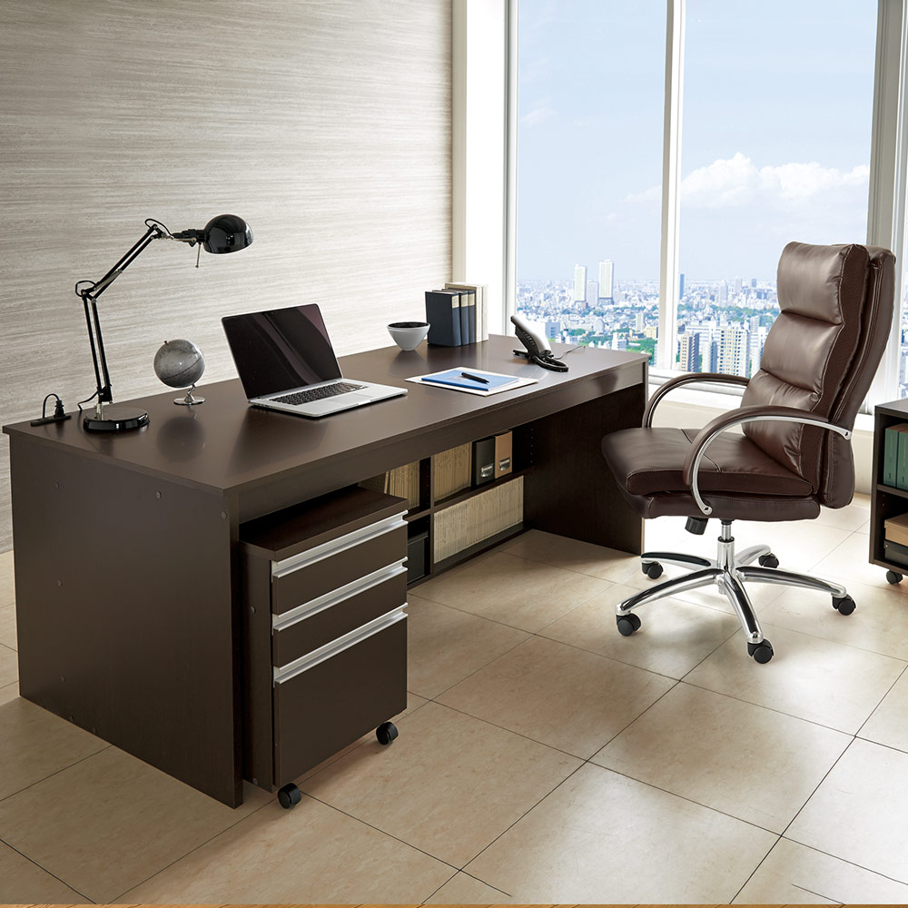 奥行たっぷりデスク3点セット パソコンデスク幅180cm 通販 ディノス