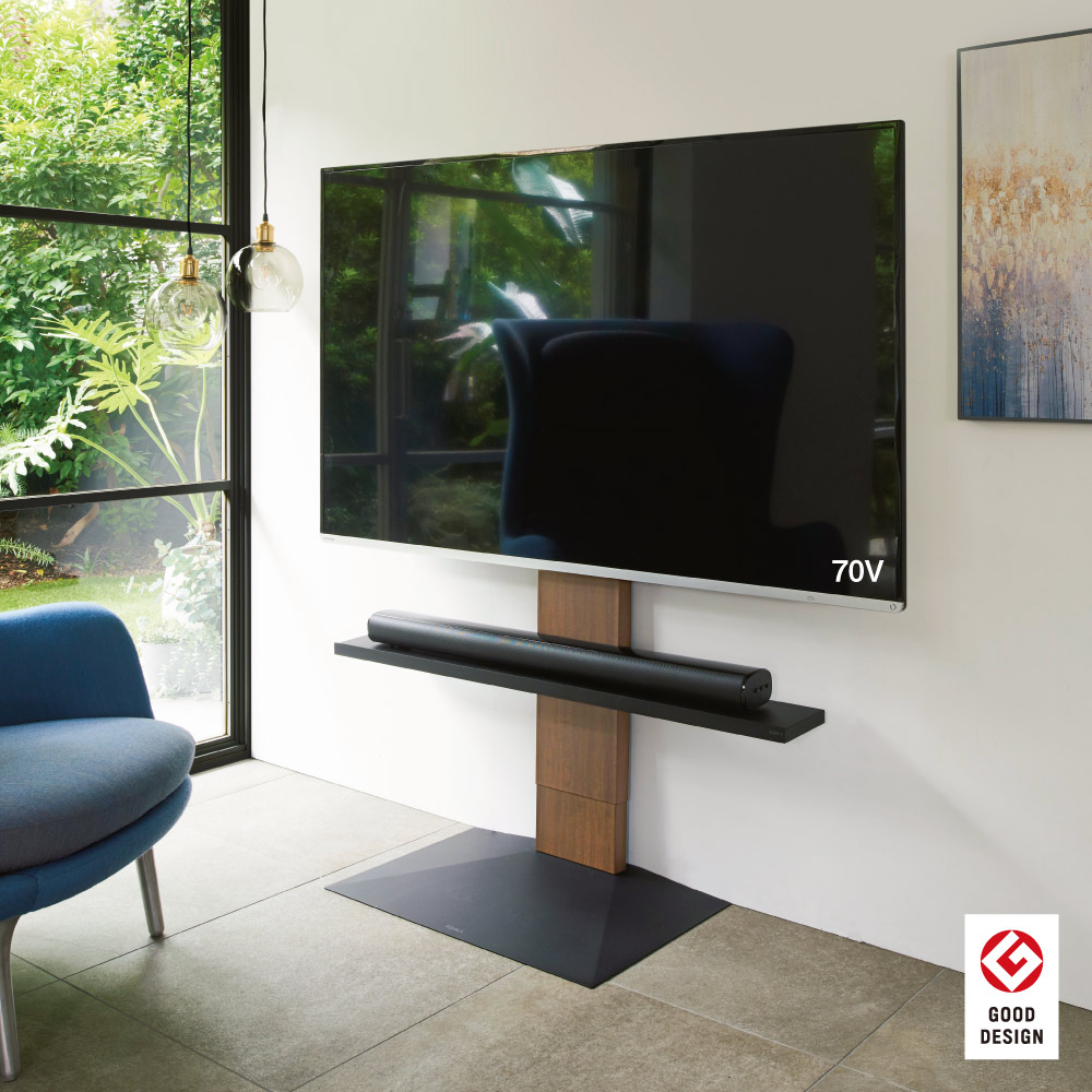 壁寄せテレビスタンドWALL ロータイプ（32～80V対応） 幅70cm奥行46cm高さ102.5cm～122.5cm 通販 - ディノス