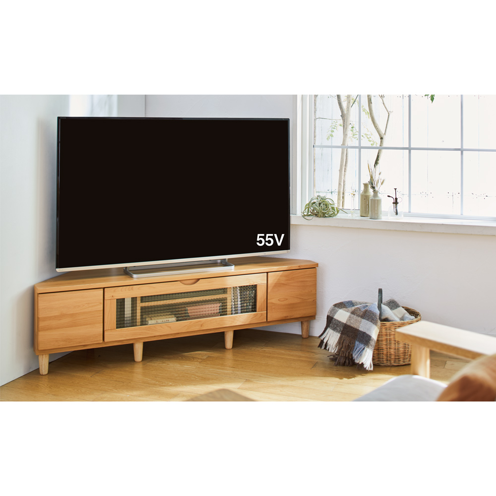 dショッピング |家具 収納 リビング収納 テレビ台 コーナーテレビ台 大型テレビが置ける天然木コーナーテレビ台 幅145cm 690919 |  カテゴリ：リビング収納・テレビ台の販売できる商品 | ディノス (0311270301587)|ドコモの通販サイト
