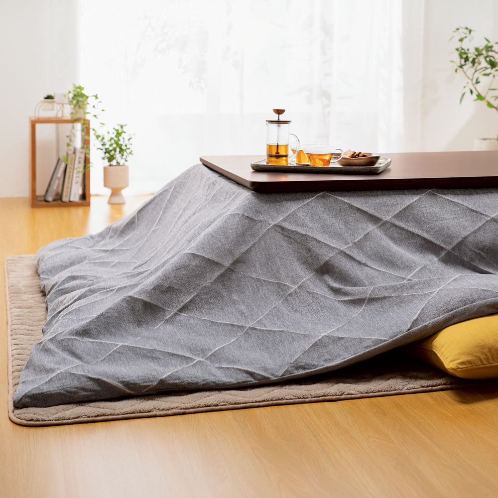 こたつ布団カバー ブルー 205cm×245cm 長方形 洗える ズレ防止ボタン付き ファスナー式 ベロアパッチワーク