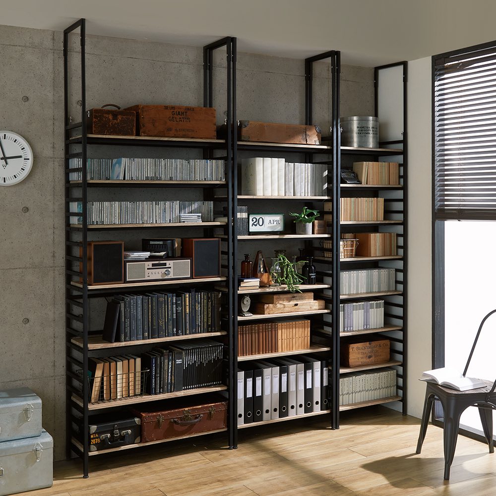 ブルックリン風突っ張りラック 幅90cm 奥行33cm 高さ218～250cm 通販 ...