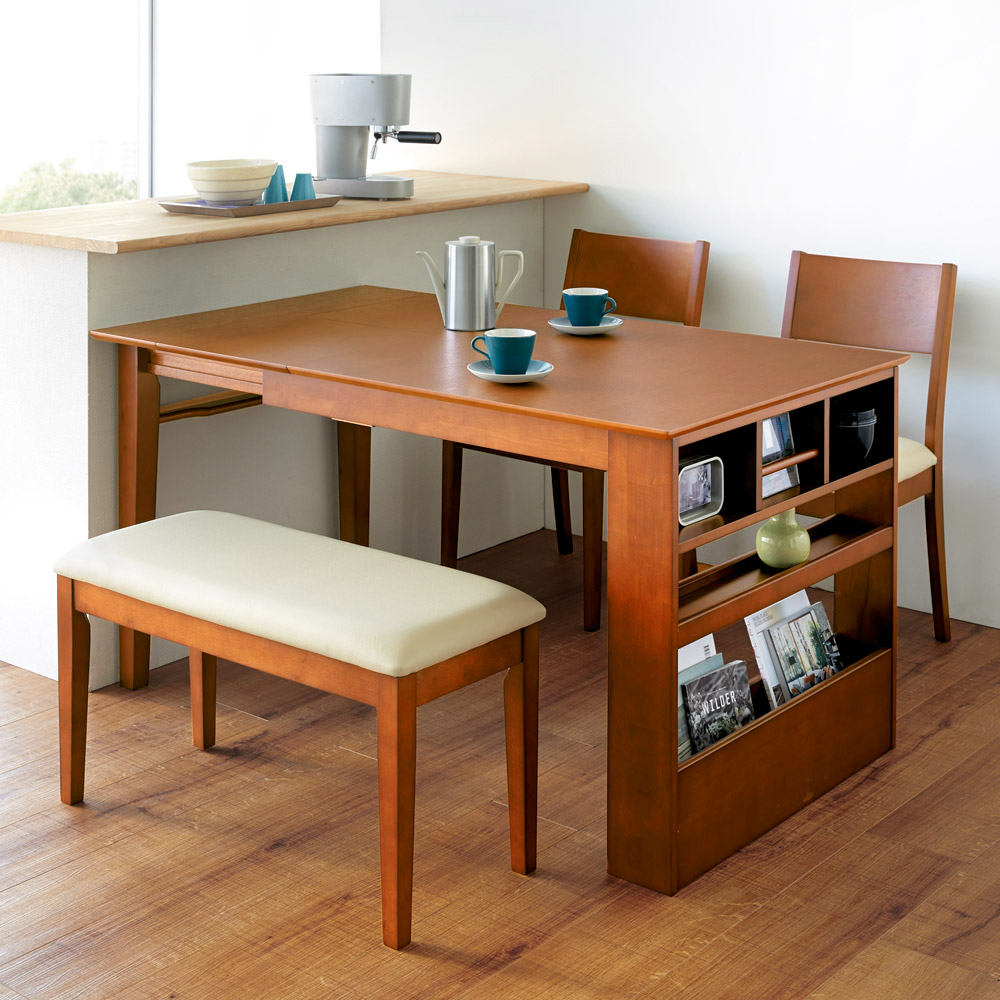 伸長式ダイニングシリーズ お得な4点セット（伸長テーブル小＋