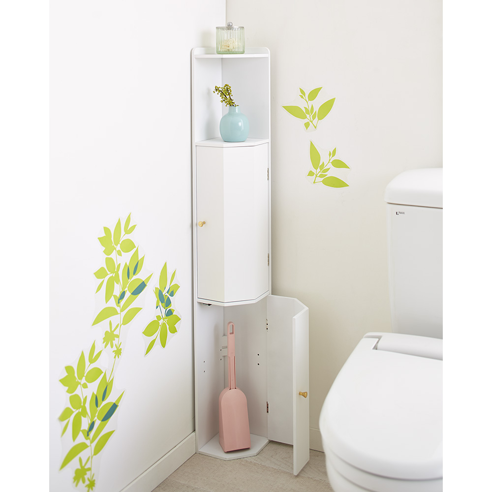 こだわりトイレの木製コーナーラック 高さ120cm 通販 ディノス