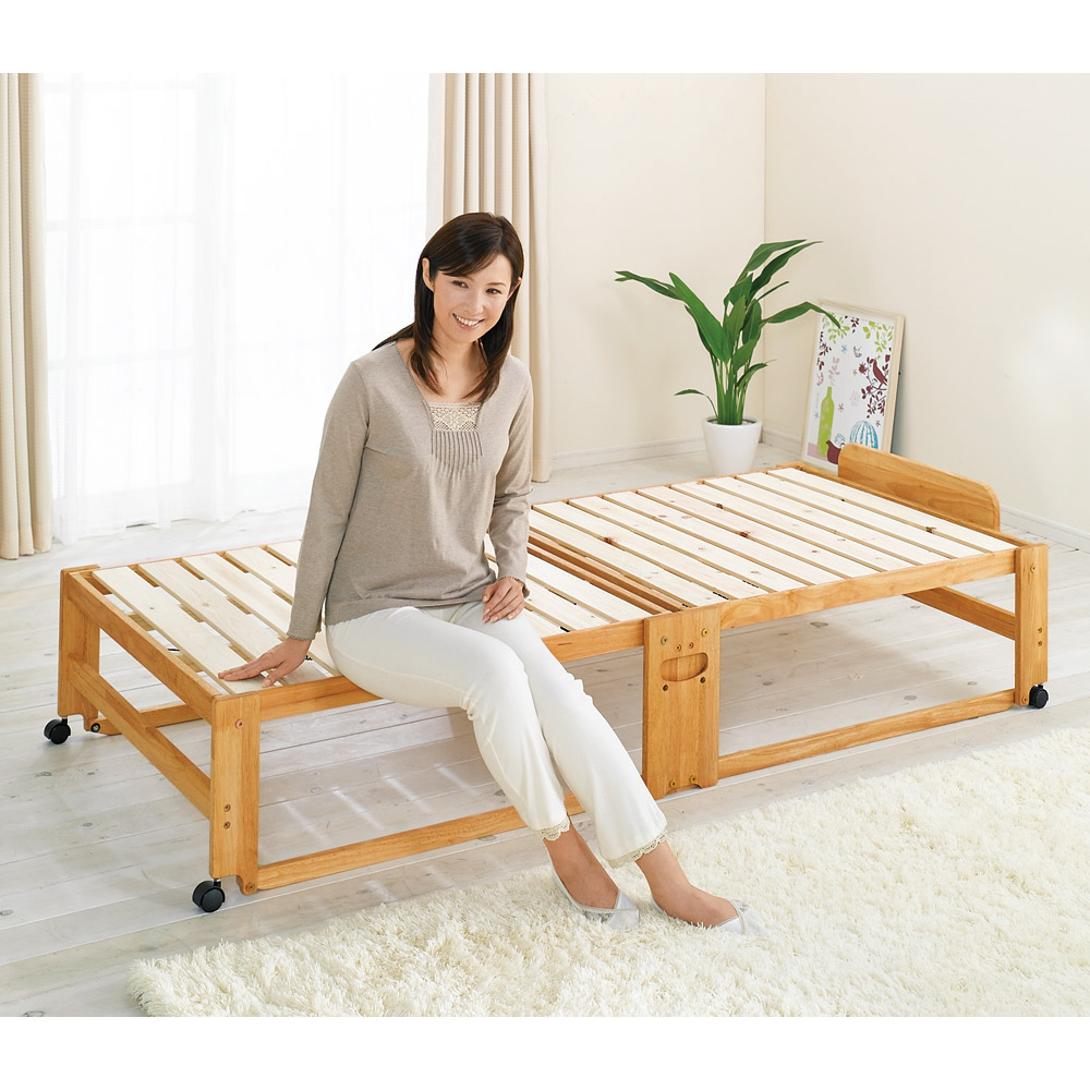 折りたたみ式ひのきすのこベッド ワイドシングルハイ 通販 - ディノス