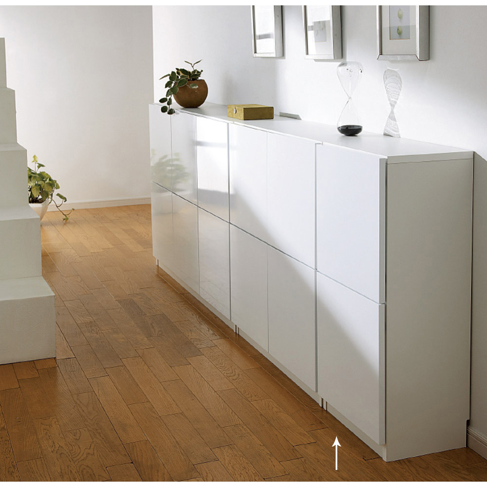 国産！ツヤツヤ光沢が美しい 薄型スクエアキャビネット（奥行29cm  