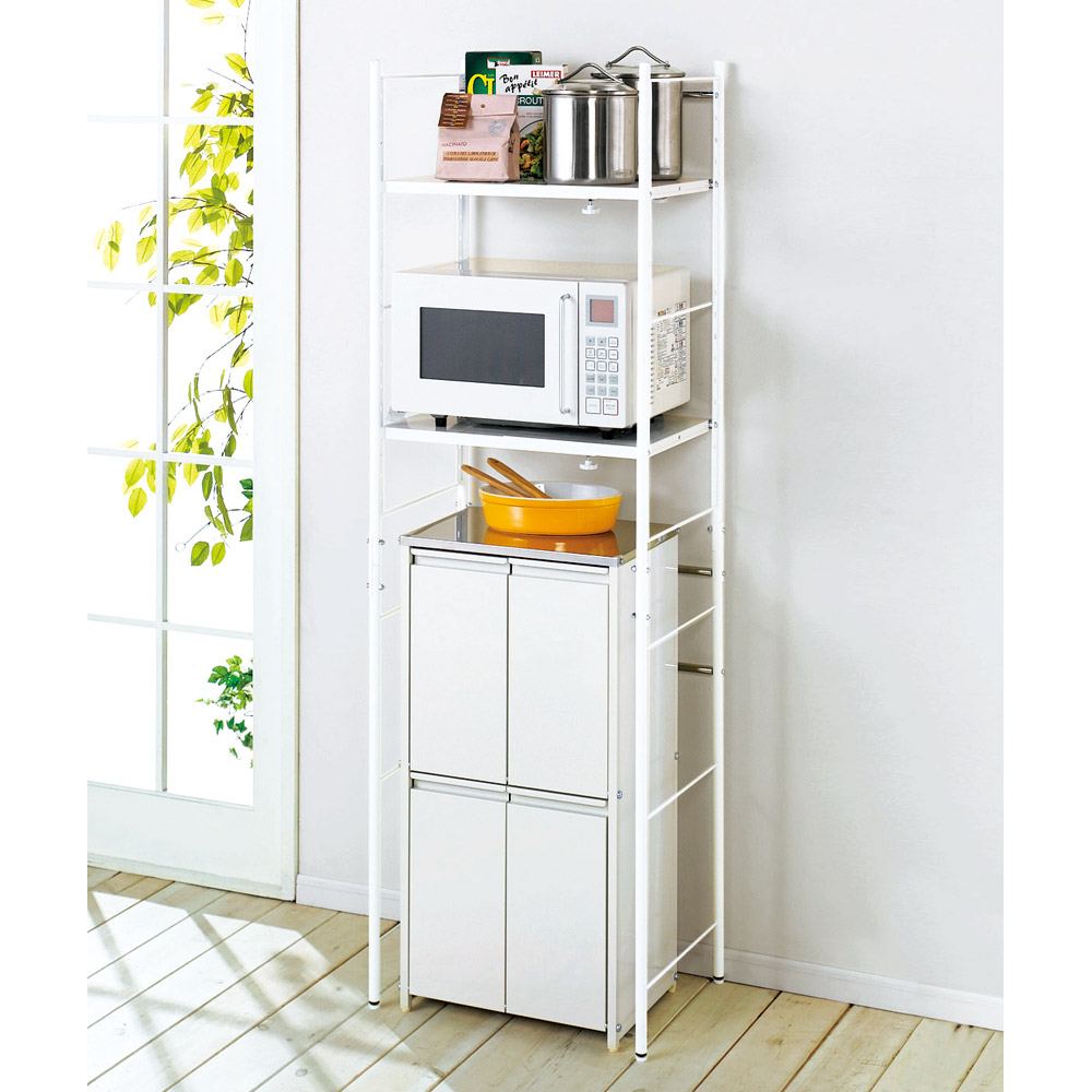 便利なコンロ横収納ラック 3段式 幅53×奥行15×高さ51cm 耐荷重5㎏