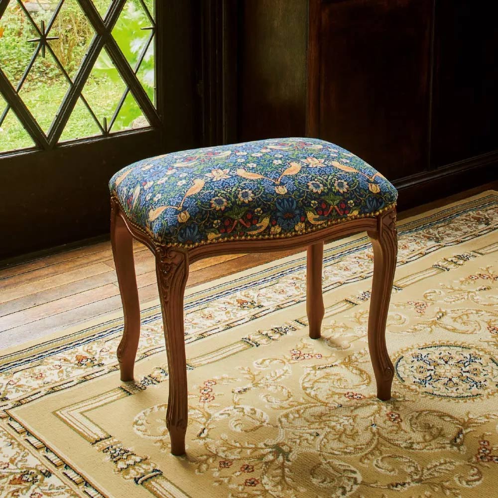 スツール いちご泥棒 ベスト・オブ・モリス 猫脚 イタリア グリーン