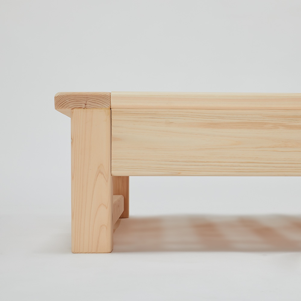展示品】東濃ヒノキベッド「かおりちゃん」高さ32cmタイプ 寒々しく
