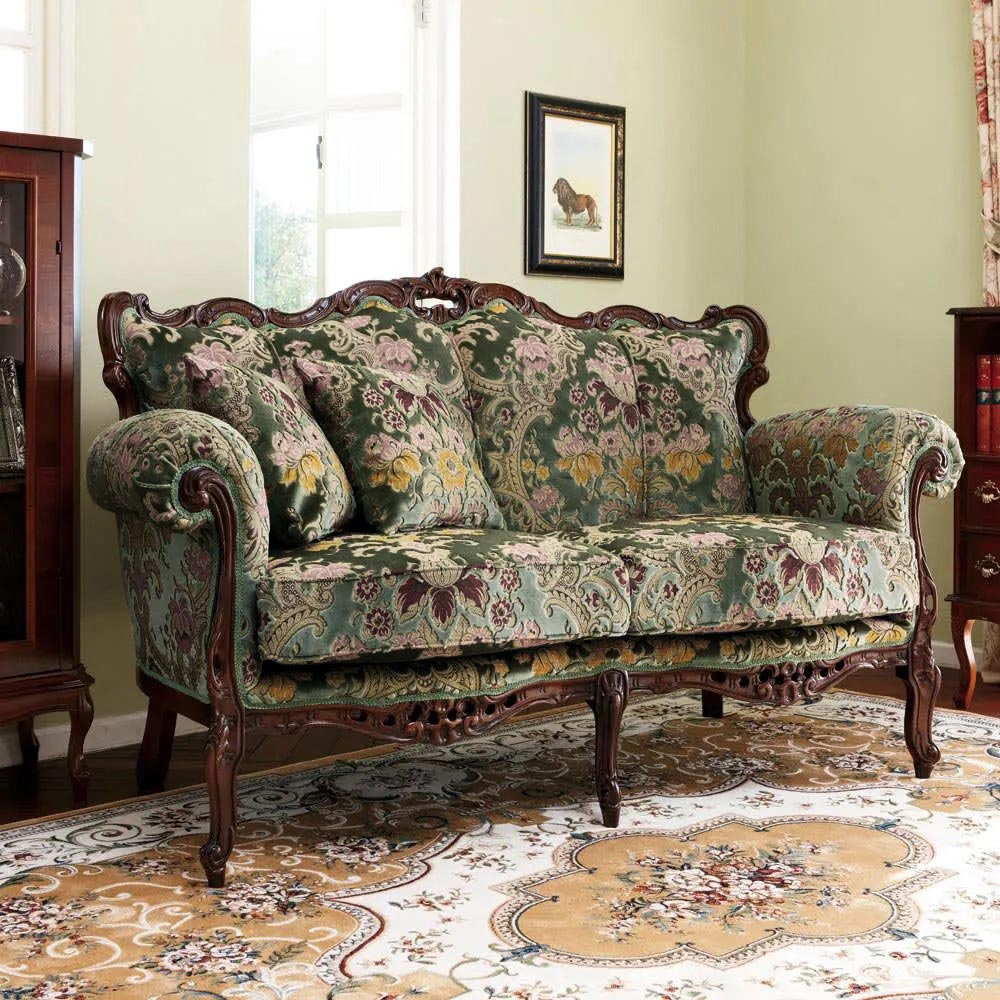 【特価】高級イタリア家具　クラシックスタイル　2人掛け 楽天市場】イタリア家具 ソファー 2人掛け 布張り 木製枠 クッション1