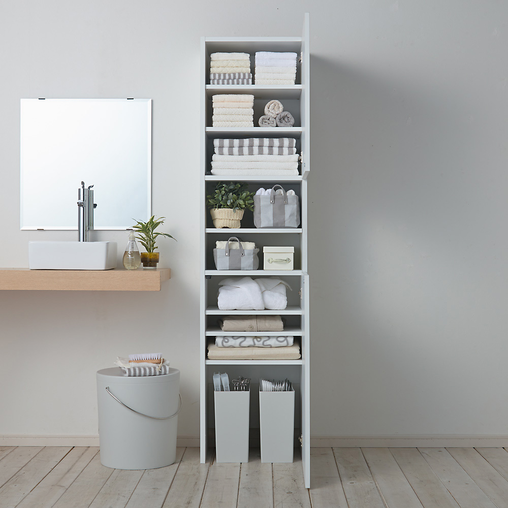 光沢仕上げ たっぷりハウスキーピング収納庫 幅75cm・奥行45cm ディノス