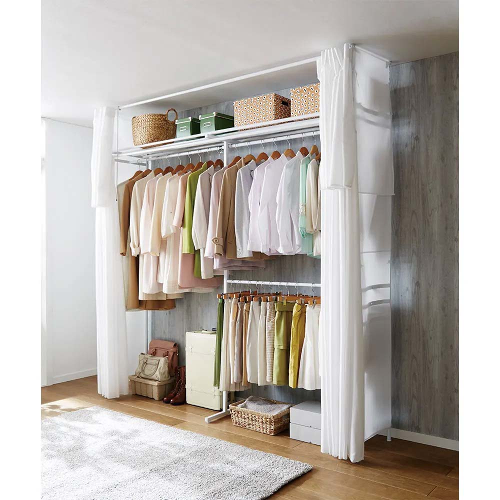 白でカスタマイズするホワイトハンガーシリーズ 上下・左右カーテン