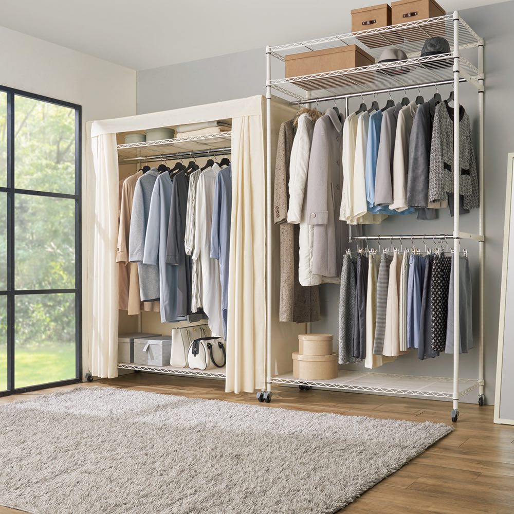 アイアン ハンガーラック 下段2本 店舗什器 分解 スチール 展示