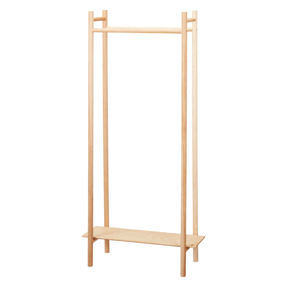 北海道産カバ材コートラック 幅70cm コートハンガー コート掛け 衣類収納 525604