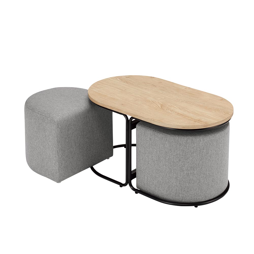 スツール付きサイドテーブル 幅79cm サイドテーブル ナイトテーブル テーブル 525907