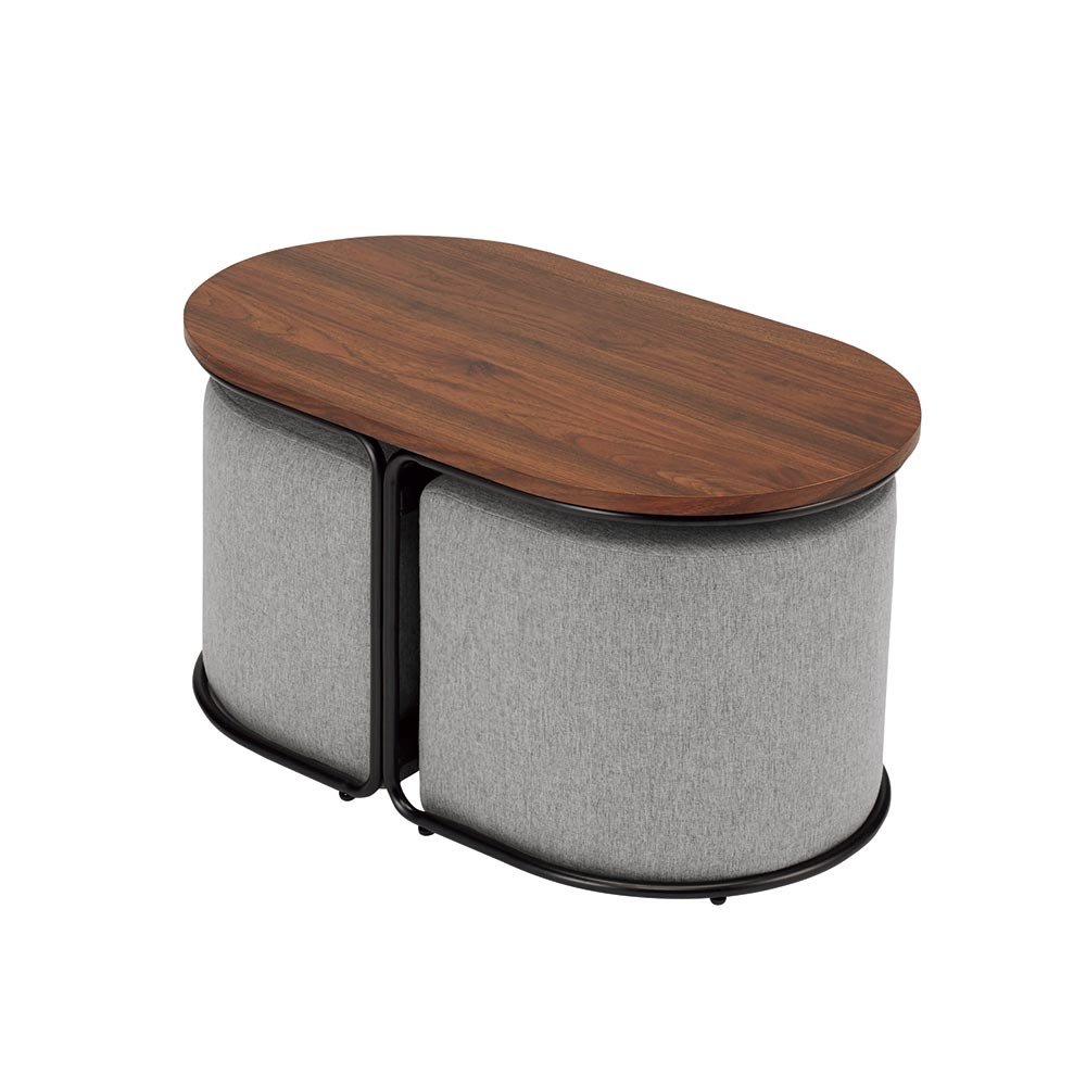 スツール付きサイドテーブル 幅79cm サイドテーブル ナイトテーブル テーブル 525907