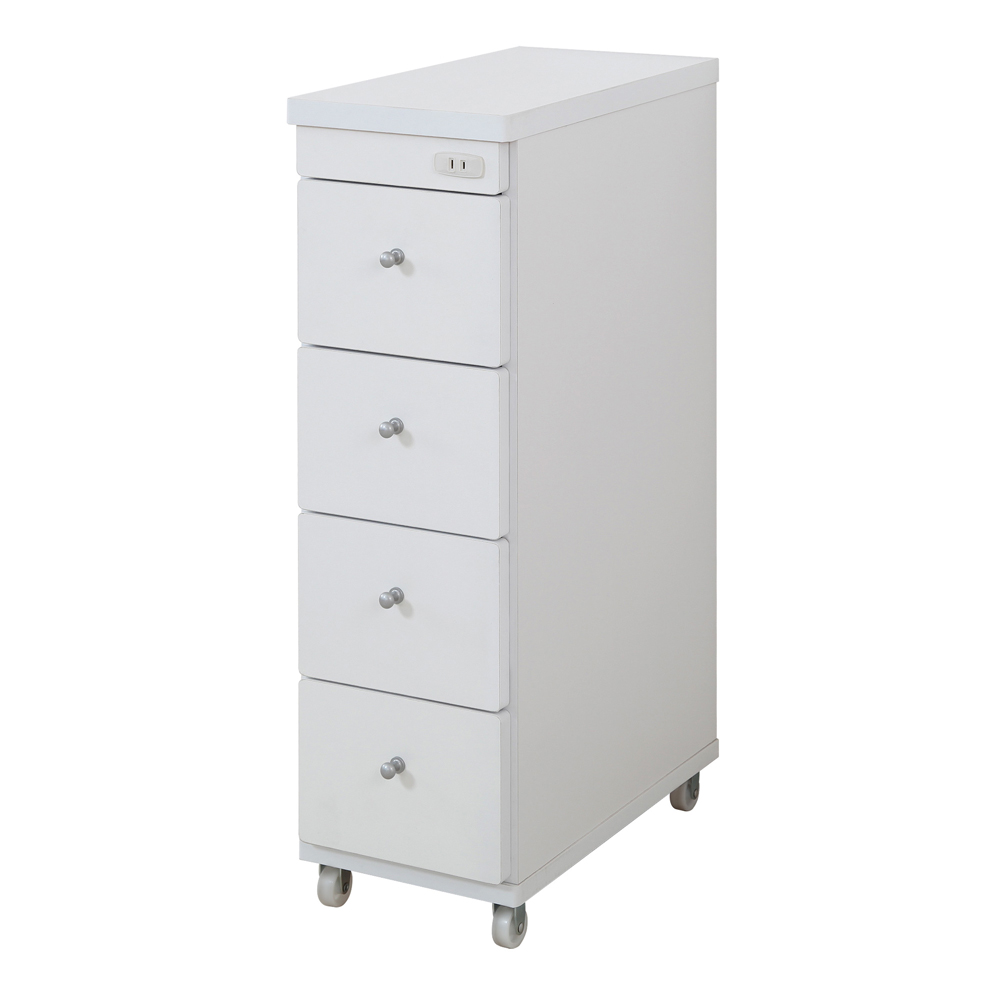 幅と奥行が豊富に選べるキャスター付きすき間チェスト 奥行44cm幅25cm 洗面所収納 隙間収納 トイレ 洗面所 ランドリー収納 526622