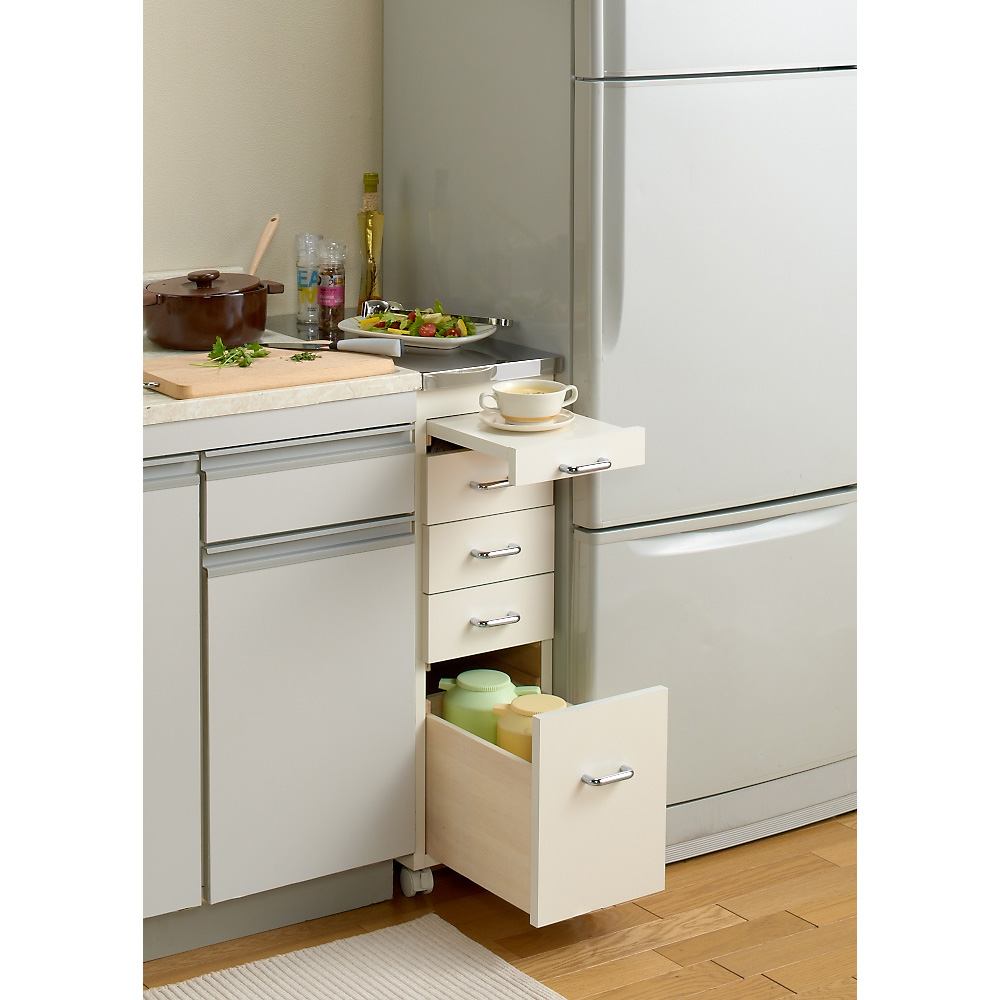 幅25奥行55cm］ ステンレス天板隙間収納 引き出しタイプ 完成品 日本製