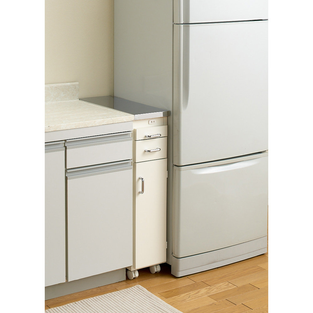 dショッピング |［幅20奥行55cm］ ステンレス天板隙間収納 扉タイプ