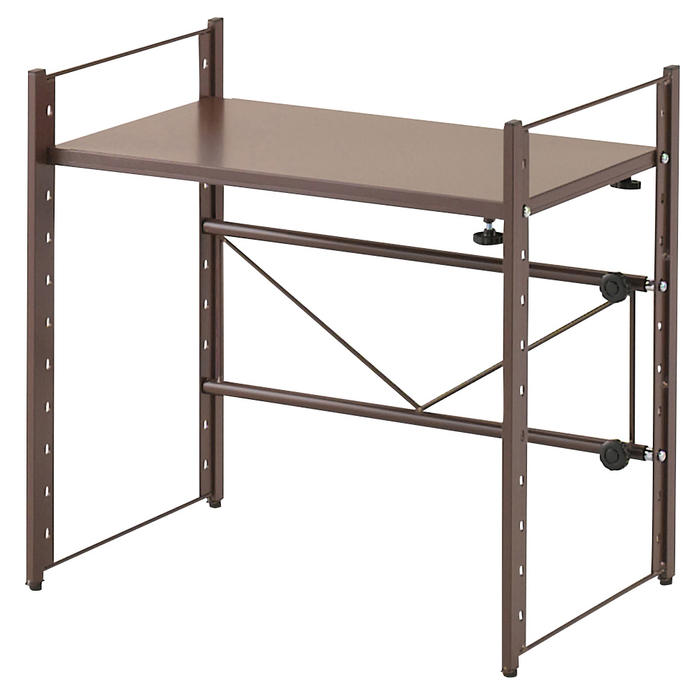 頑丈!カウンター上省スペース 脚部幅1cmキッチン収納ラック 棚1段タイプ 冷蔵庫周り収納 キッチン用品収納 527609