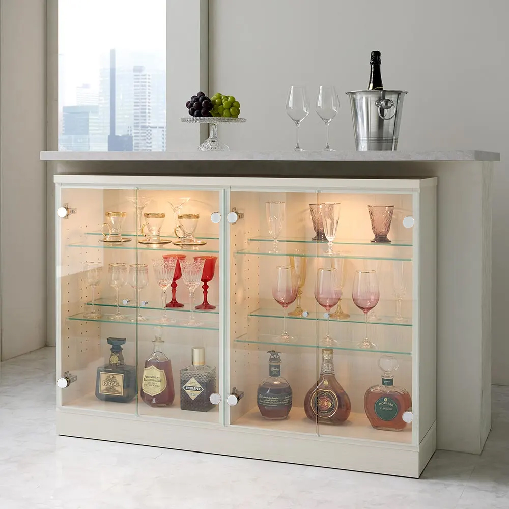 超人気！食器棚 キッチンカウンター スリム キッチン収納 ガラス　幅80CM 超人気！食器棚 キッチンカウンター スリム キッチン収納 ガラス 幅