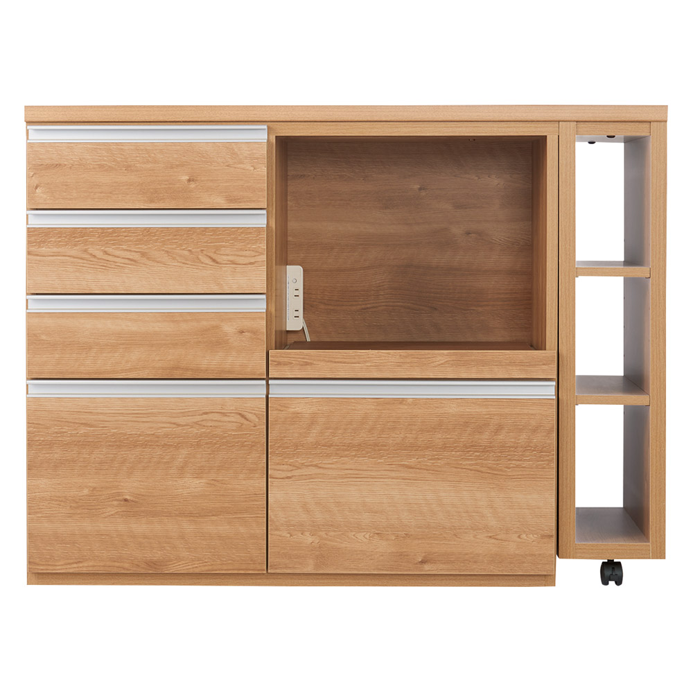 簡単に幅調節可能！スライド伸長式カウンター幅119-182cm 家電タイプ レンジ台 キッチンラック キッチン収納 528318