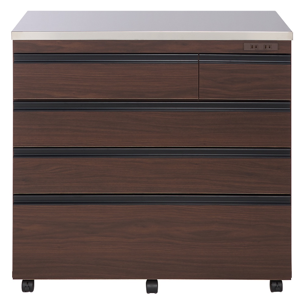 整理整頓しやすい!ステンレス天板スマートカウンター 幅90.5cm キッチンカウンター キッチン収納 528453