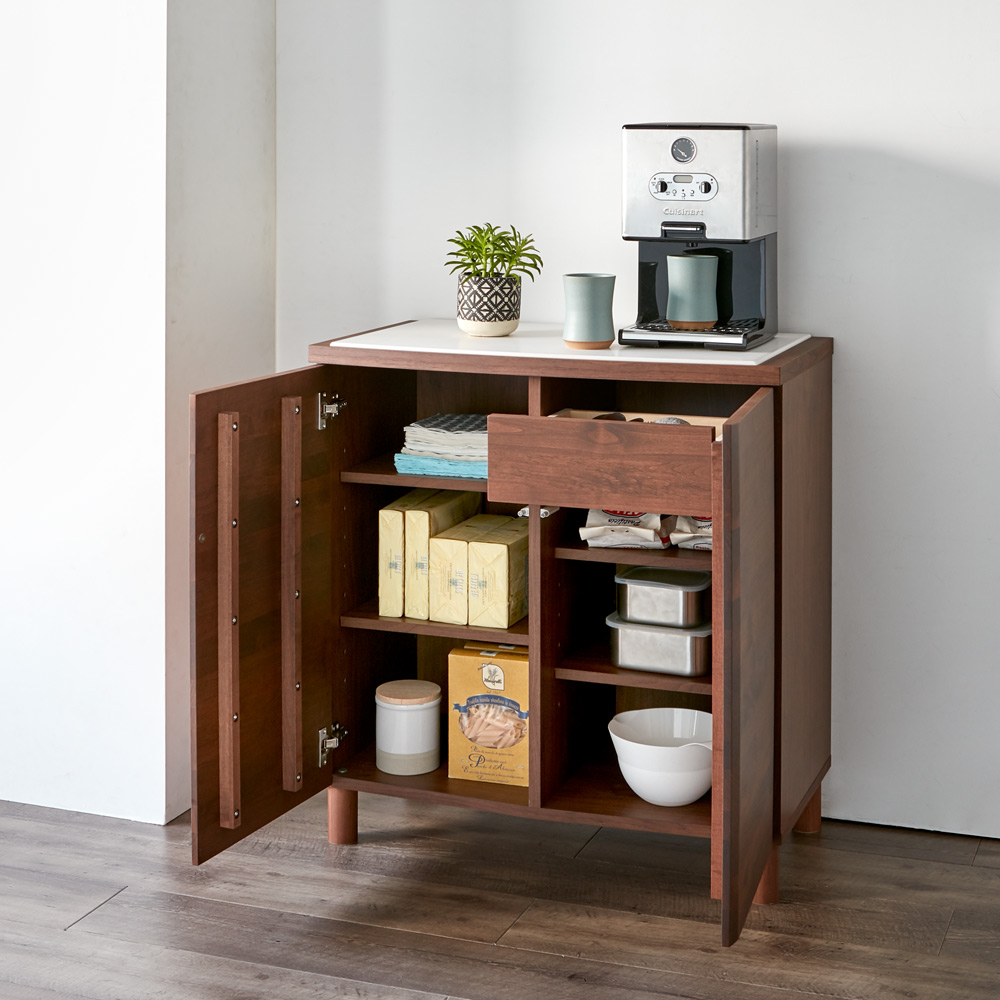 アルダー天然木アールデザインシリーズ カウンター 幅80cm ディノス