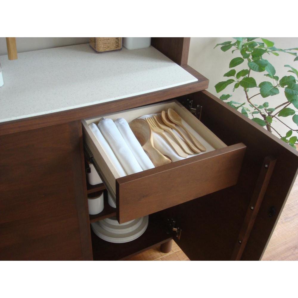 アルダー天然木アールデザインシリーズ カウンター 幅80cm ディノス