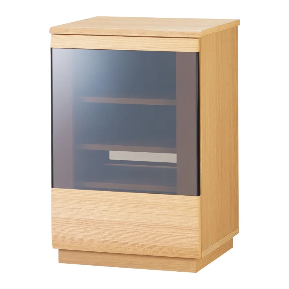 オーク材アールデザインシリーズ サイドボード 幅50cm(右開き) キャビネット リビングボード リビング収納 528938