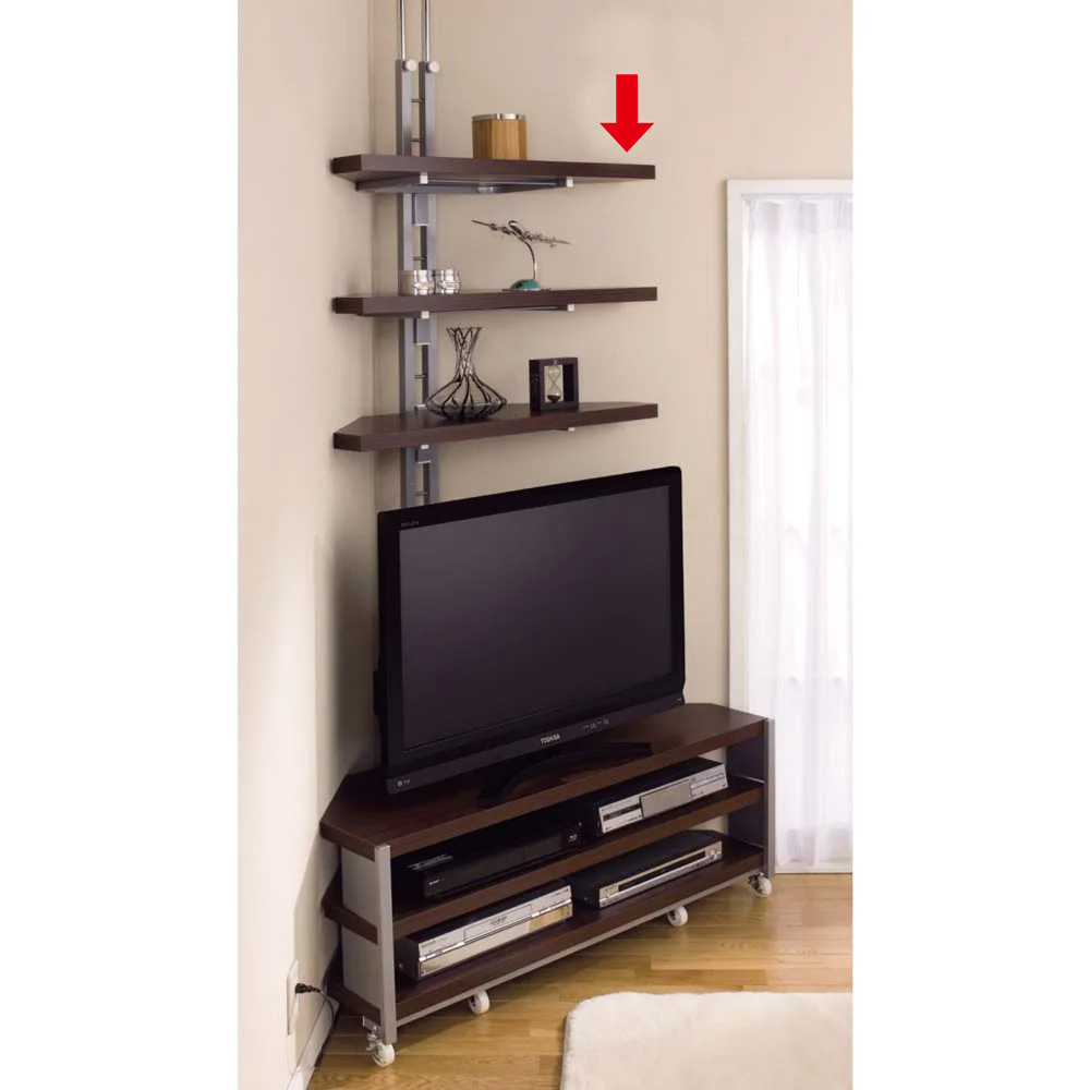 テレビ収納ラック コーナー収納棚 隅棚バーロン 2枚扉 高さ180cm 
