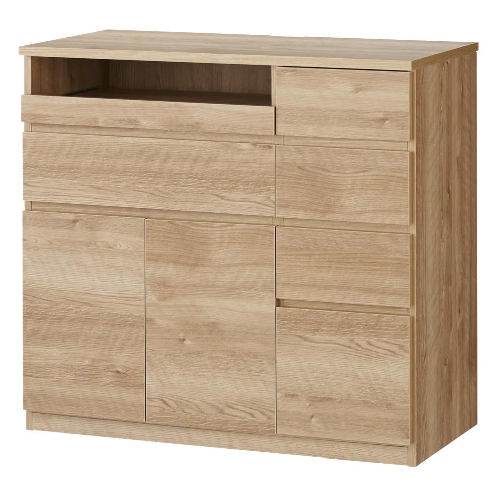 テレワークにも最適 北欧スタイルリビング収納シリーズ PCキャビネット 幅90cm キャビネット リビングボード リビング収納 529202