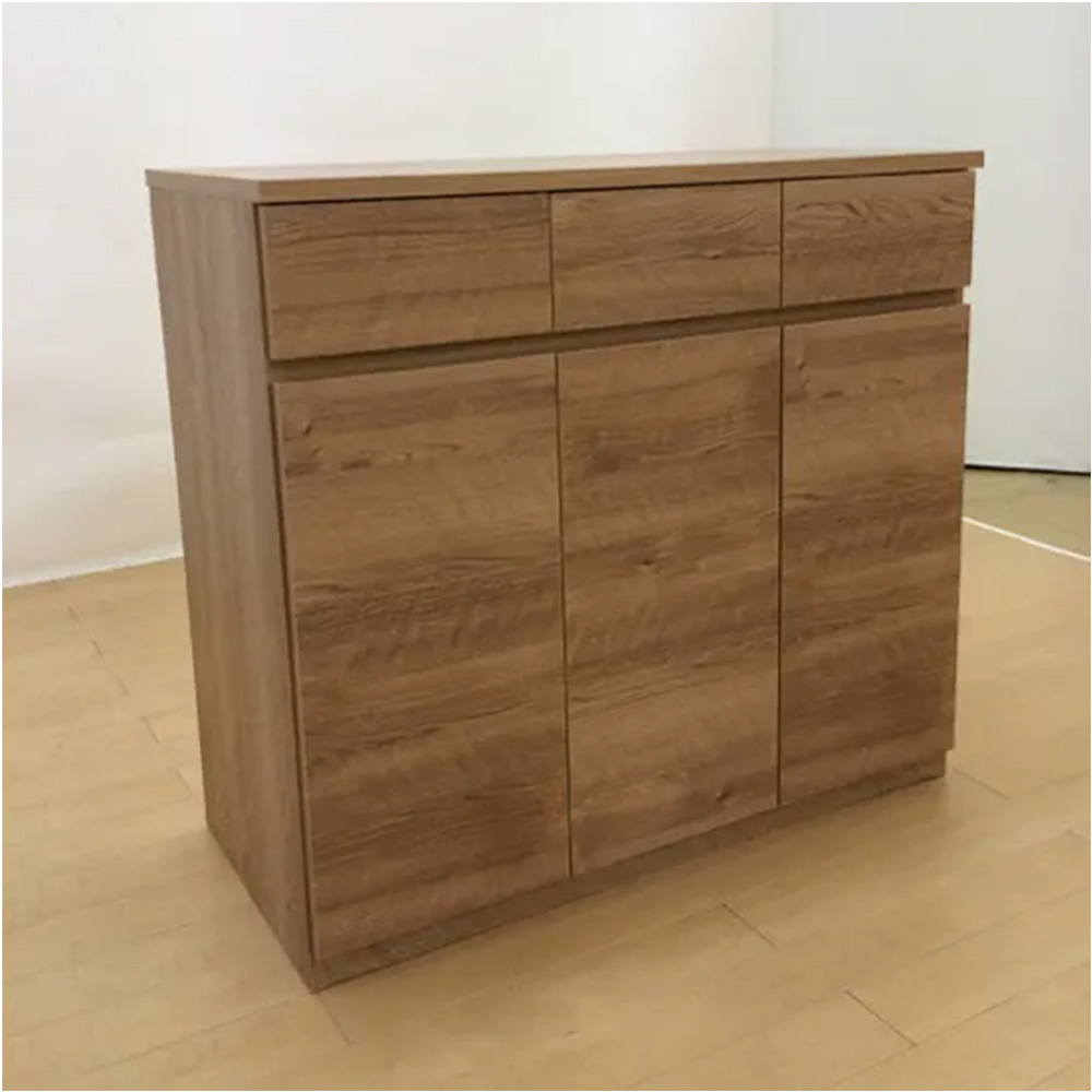 テレワークにも最適 北欧スタイルリビング収納シリーズ 3枚扉タイプ 幅90cm キャビネット リビングボード リビング収納 529204