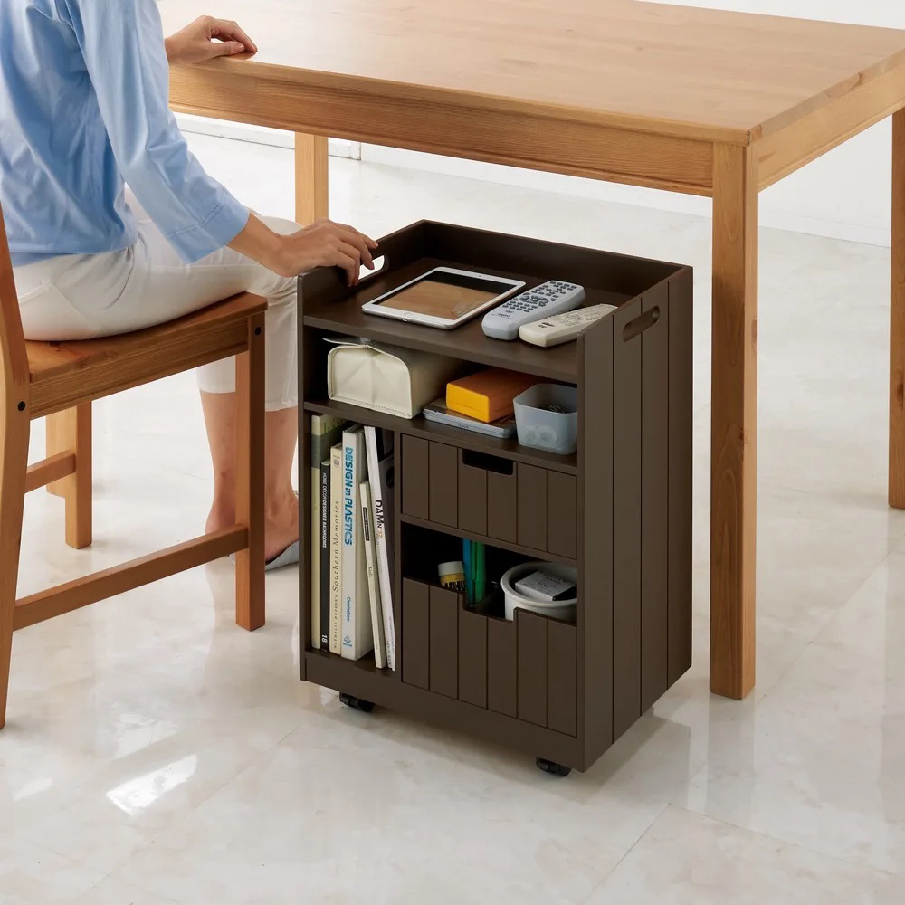 隠せるリビング整理ワゴン 収納タイプ 幅40cm 収納ボックス 小物収納 フリーボックス 529206