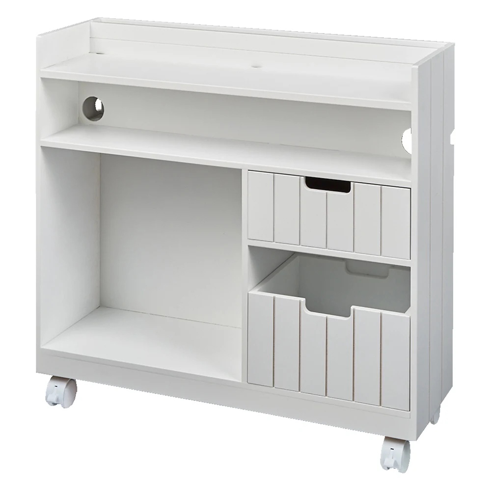 隠せるリビング整理ワゴン モバイル収納タイプ 幅60cm 収納ボックス 小物収納 フリーボックス 529209