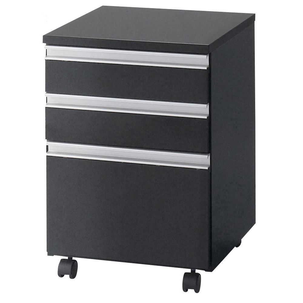 引き出し付き 光沢仕上げアーバンデスクシリーズ チェストワゴン サイド 脇机 机 529321