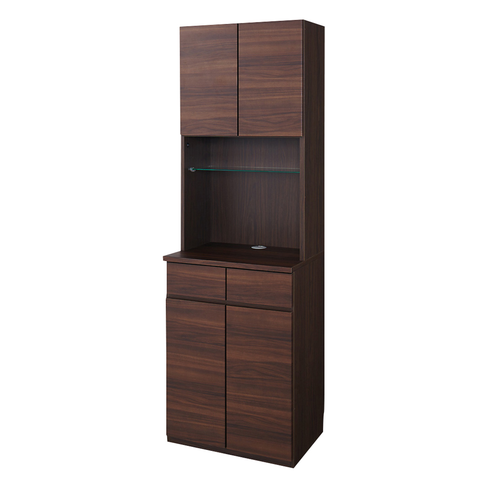 LEDライト付きコレクションシェルフ 引き出し付き 幅58cm CD DVDラック 本棚 ラック シェルフ 529401