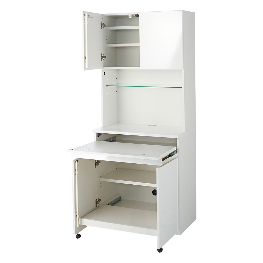 LEDライト付きコレクションシェルフ PCデスク 幅78cm CD DVDラック 本棚 ラック シェルフ 529404