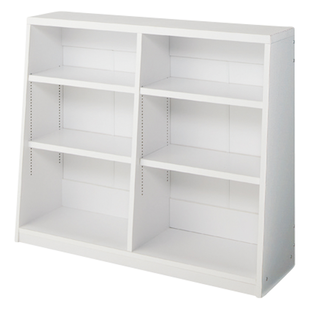 ≪幅118cm高さ76.5cm≫ 脚元安定1cmピッチ棚板頑丈薄型書棚 高さ76.5cm 本棚 ブックシェルフ 書棚 ラック シェルフ 529802