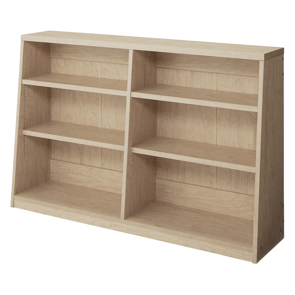 ≪幅118cm高さ76.5cm≫ 脚元安定1cmピッチ棚板頑丈薄型書棚 高さ76.5cm 本棚 ブックシェルフ 書棚 ラック シェルフ 529802