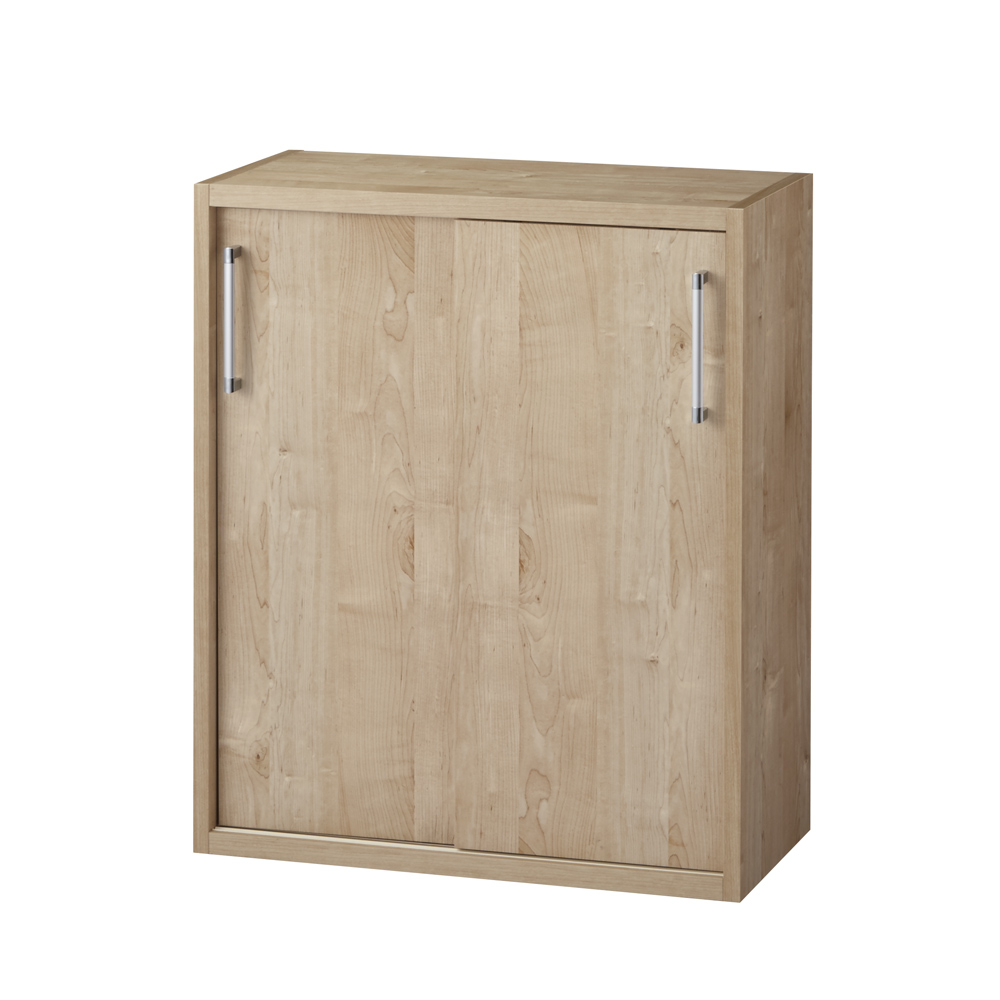 天然木調引き戸本棚 ロータイプ 幅78奥行25cm CD DVDラック 本棚 ラック シェルフ 529901