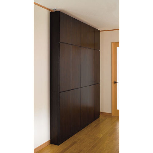 1cmピッチ薄型壁面書棚 奥行29.5cm 幅123cm 高さ180cm 扉 コミックラック 本棚 ラック シェルフ 530223