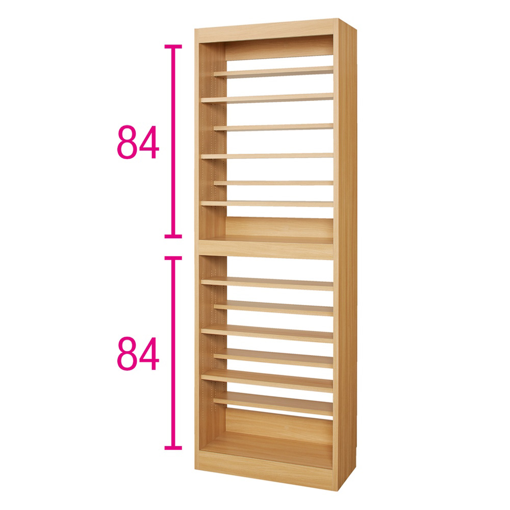 【大容量】段違い棚で効率良く収納!1cmピッチ可動オープン書棚 幅60奥行29.5高さ180cm CD DVDラック 本棚 ラック シェルフ 530236