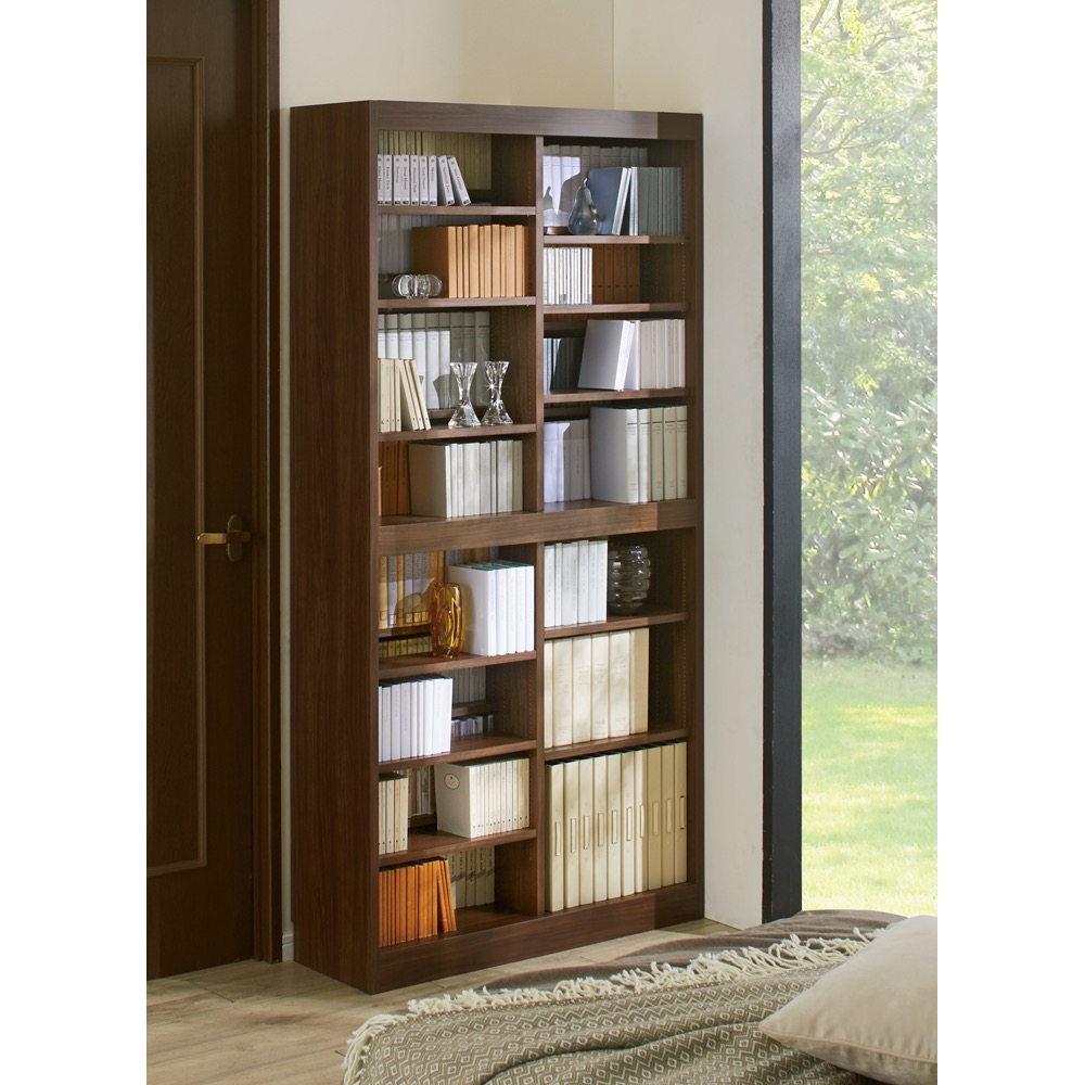 【大容量】段違い棚で効率良く収納!1cmピッチ可動オープン書棚 幅60奥行29.5高さ180cm CD DVDラック 本棚 ラック シェルフ 530236