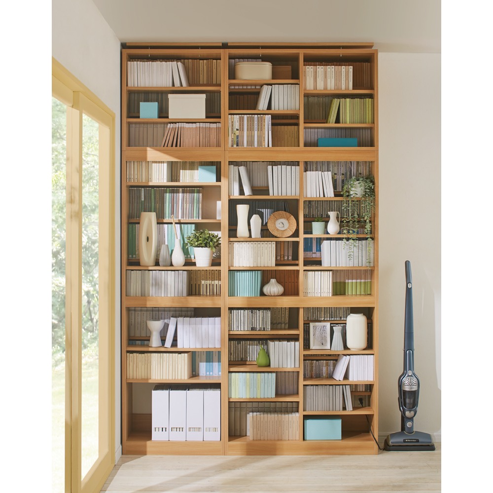 【大容量】段違い棚で効率良く収納!1cmピッチ可動オープン書棚 幅60奥行44.5高さ180cm CD DVDラック 本棚 ラック シェルフ 530238