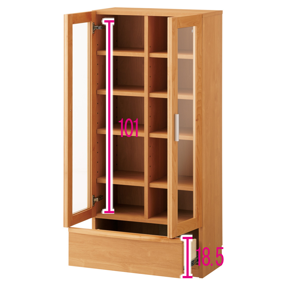 アルダー天然木 頑丈書棚 ミドルタイプ(高さ130cm) 幅60×奥行32cm 本棚 ブックシェルフ 書棚 ラック シェルフ 530315